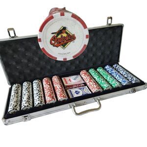 Baltimore Orioles Poker Set Baseball 500 Clay Chips Casino Collectible Texas Hol